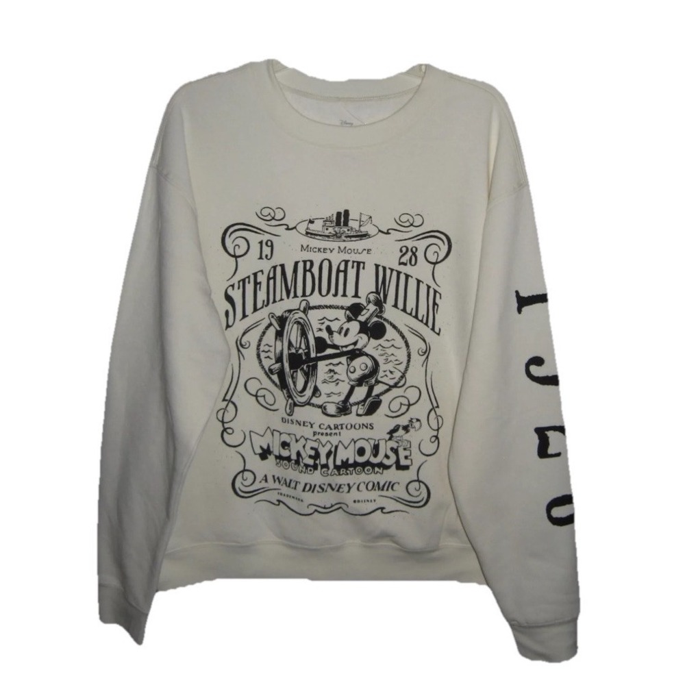 MICKEY MOUSE STEAMBOAT WILLIE SWEATSHIRT ADULT Small New